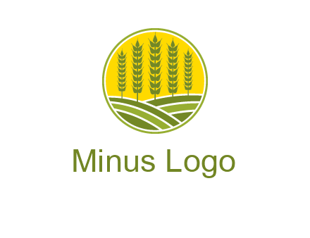 upright wheat stalks farm logo