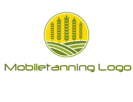 upright wheat stalks farm logo