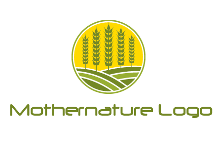 upright wheat stalks farm logo