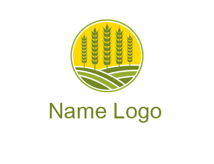 upright wheat stalks farm logo