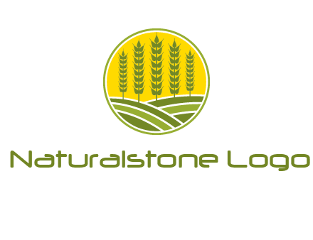upright wheat stalks farm logo