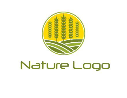 upright wheat stalks farm logo