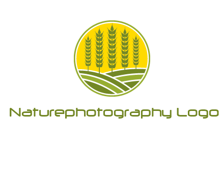 upright wheat stalks farm logo