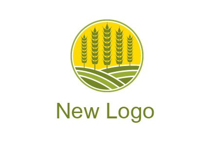 upright wheat stalks farm logo