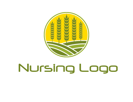 upright wheat stalks farm logo