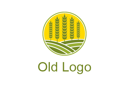 upright wheat stalks farm logo