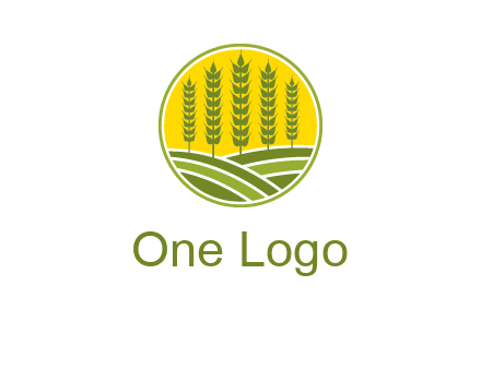 upright wheat stalks farm logo