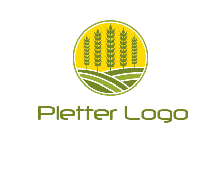 upright wheat stalks farm logo