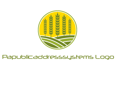 upright wheat stalks farm logo