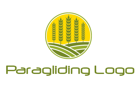 upright wheat stalks farm logo