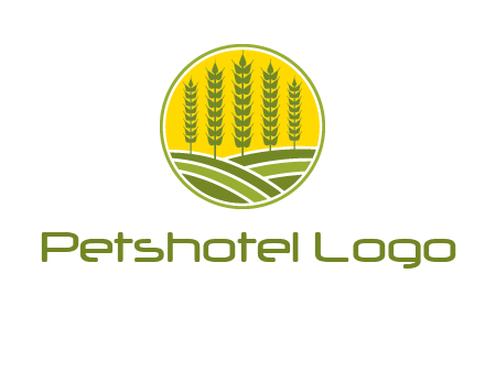 upright wheat stalks farm logo