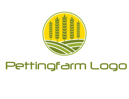 upright wheat stalks farm logo