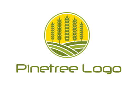 upright wheat stalks farm logo