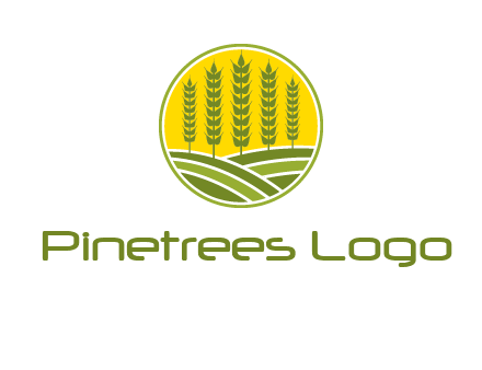 upright wheat stalks farm logo