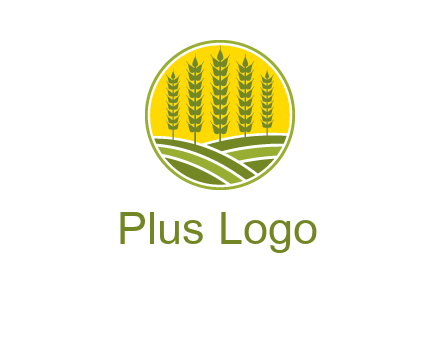 upright wheat stalks farm logo