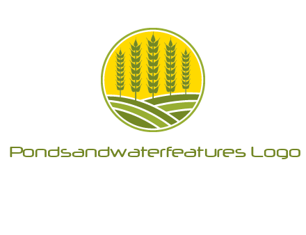 upright wheat stalks farm logo