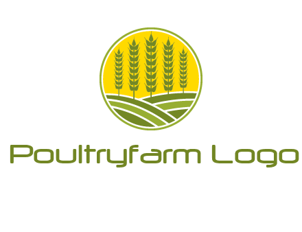 upright wheat stalks farm logo