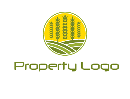 upright wheat stalks farm logo