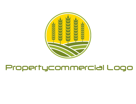 upright wheat stalks farm logo