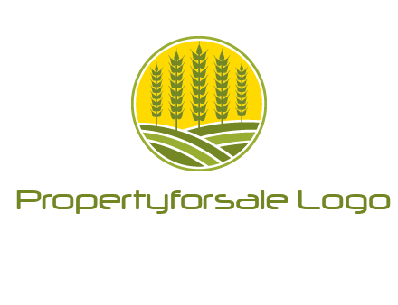 upright wheat stalks farm logo