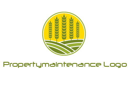 upright wheat stalks farm logo