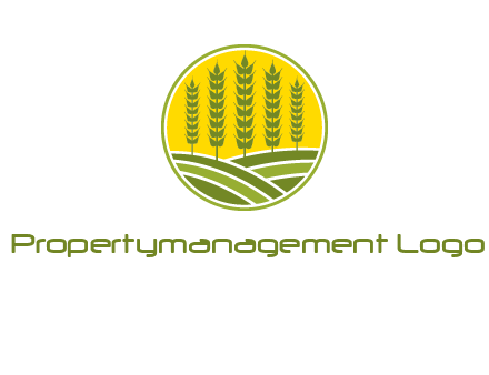 upright wheat stalks farm logo