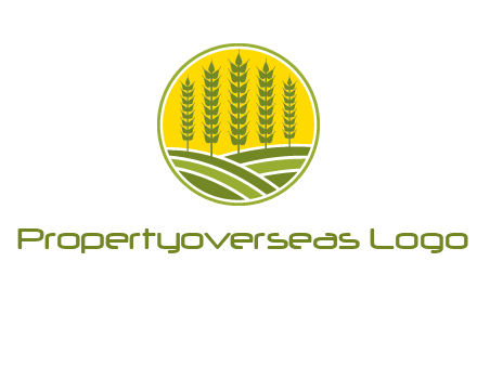 upright wheat stalks farm logo