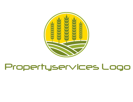 upright wheat stalks farm logo