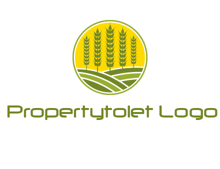 upright wheat stalks farm logo