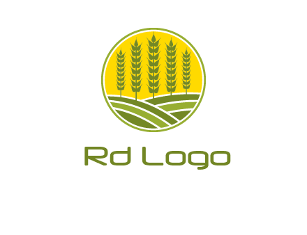 upright wheat stalks farm logo