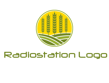 upright wheat stalks farm logo
