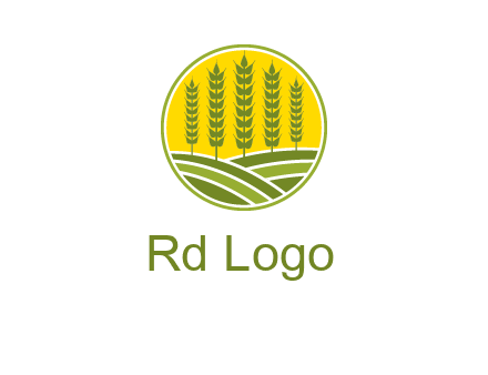 upright wheat stalks farm logo