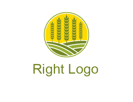 upright wheat stalks farm logo