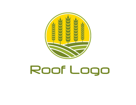 upright wheat stalks farm logo