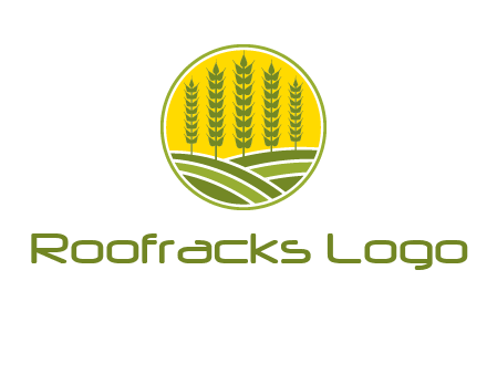 upright wheat stalks farm logo