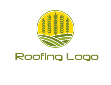 upright wheat stalks farm logo