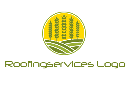 upright wheat stalks farm logo