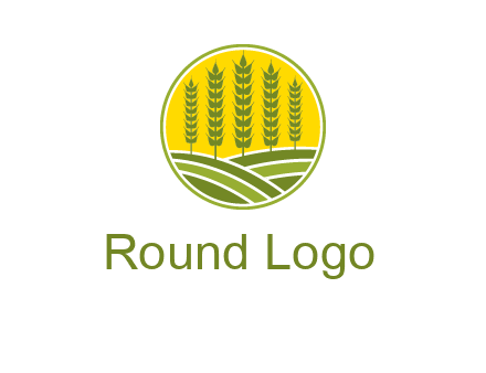 upright wheat stalks farm logo