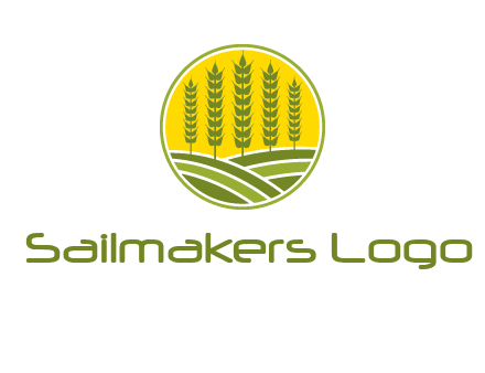 upright wheat stalks farm logo