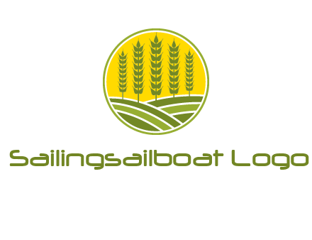 upright wheat stalks farm logo