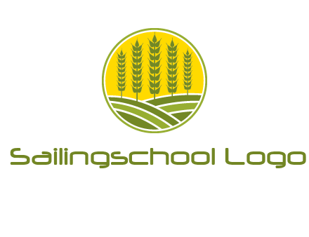 upright wheat stalks farm logo