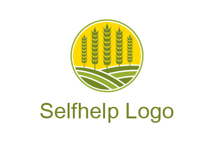 upright wheat stalks farm logo