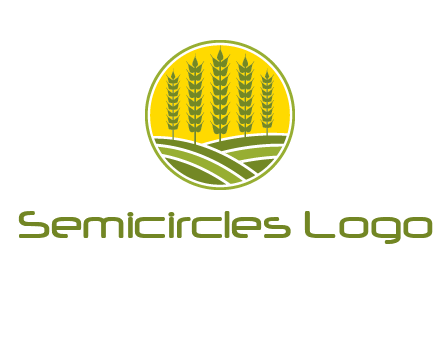upright wheat stalks farm logo