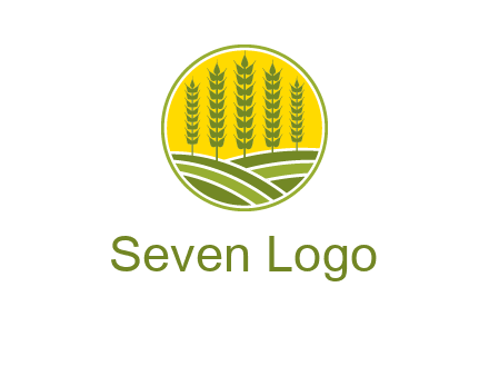 upright wheat stalks farm logo