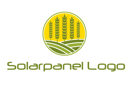upright wheat stalks farm logo