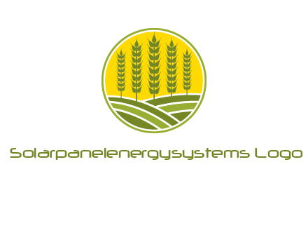 upright wheat stalks farm logo