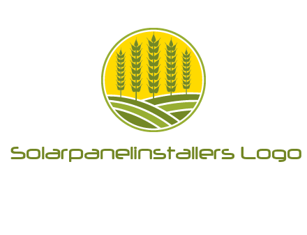 upright wheat stalks farm logo