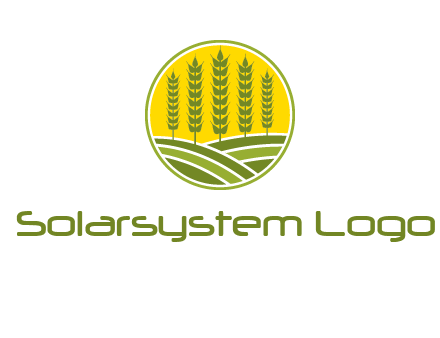 upright wheat stalks farm logo