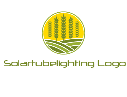 upright wheat stalks farm logo