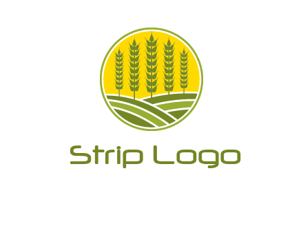 upright wheat stalks farm logo